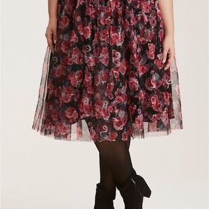 DISNEY PRINCESS FLORAL PRINT TULLE SKIRT